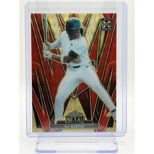 2024 Leaf Metal Baseball RJ Austin Rookie Red Flood Gold Vinyl Refractor 1/1 SSP
